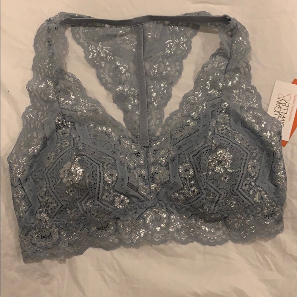 Periwinkle bralette with silver details